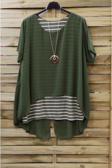 LARGE SIZE TUNIC CLOAKING RAYEE 0786 MILITARY GREEN