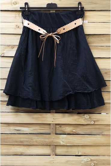 SILK SKIRT 0780 BLACK