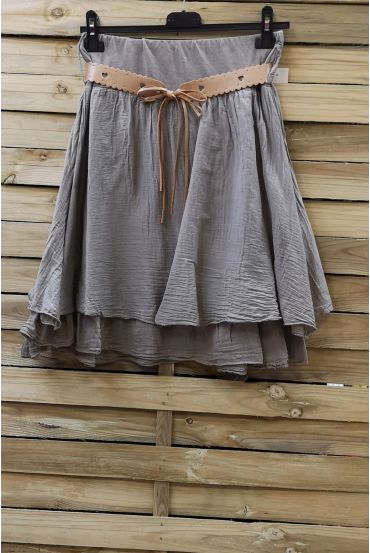 JUPE COURTE SOIE 0780 TAUPE