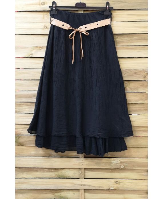 SILK SKIRT 0777 BLACK