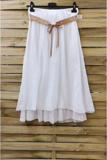 SILK SKIRT 0777 WHITE