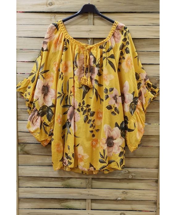 TUNIC OVERSIZE PRINTED 0776 YELLOW