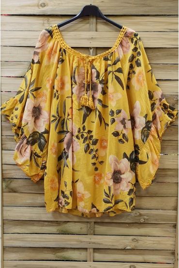 TUNIC OVERSIZE PRINTED 0776 YELLOW