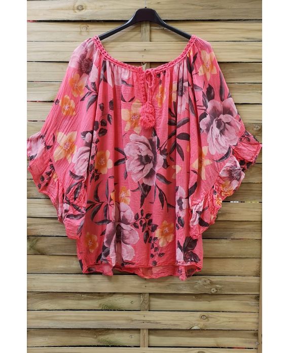 TUNIC OVERSIZE PRINTED 0776 CORAL