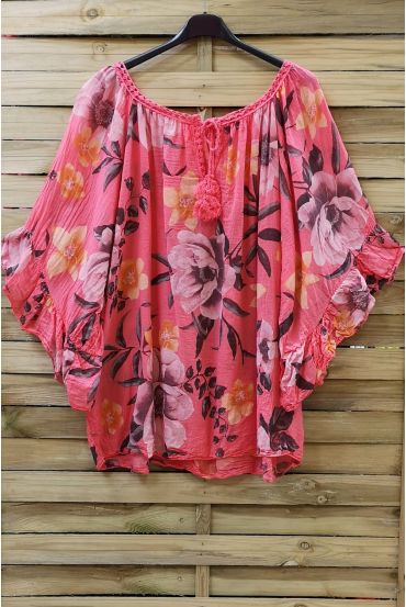 TUNIC OVERSIZE PRINTED 0776 CORAL