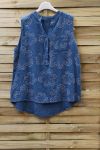 TOP LINNEN PRINTS 0769 BLAUW