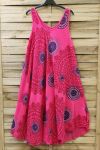 KLEID BEDRUCKTE ETHNISCHEN 0775 FUSHIA