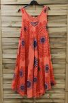 DRESS PRINTED ETHNIC 0775 ORANGE