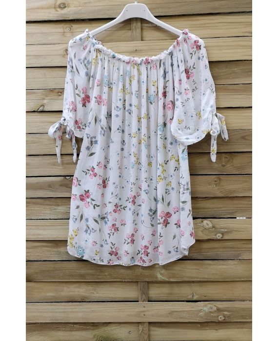 TOP FLORAL HALS ELASTIQUEE 0772 WIT