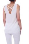 TOP ZIP POSTERIORE ATTRAVERSA 0794 BIANCO