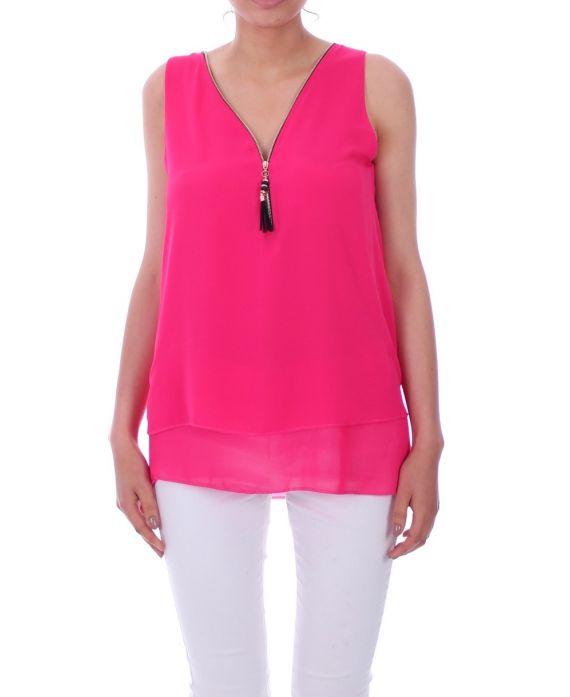 TOP ZIP POSTERIORE ATTRAVERSA 0794 FUSHIA