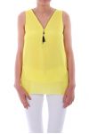 TOP ZIPPE DOS CROISE 0794 JAUNE