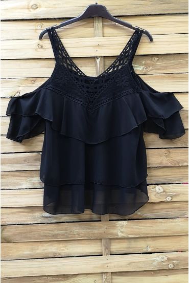 LACE TOP 0796 ZWART