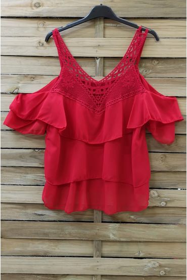 LACE TOP 0796 RED