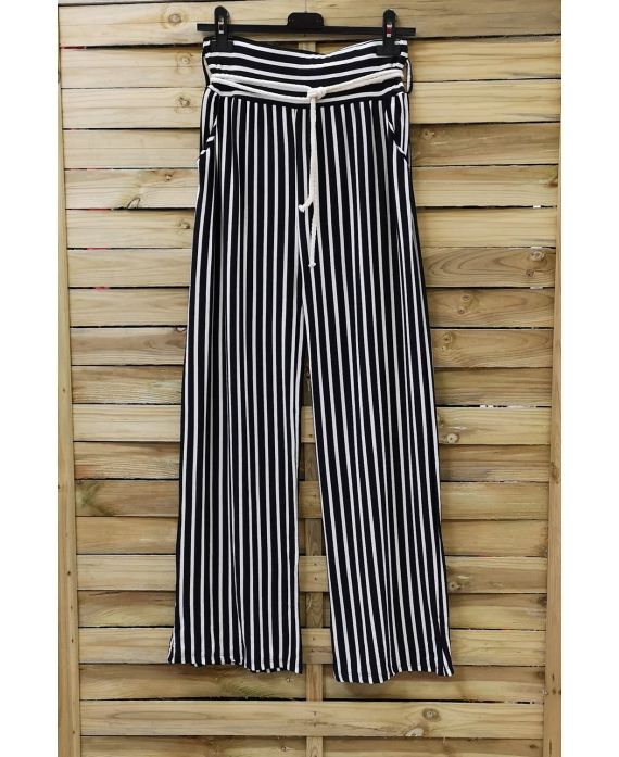 PANTS STRIPED 2 POCKETS 0805 BLACK