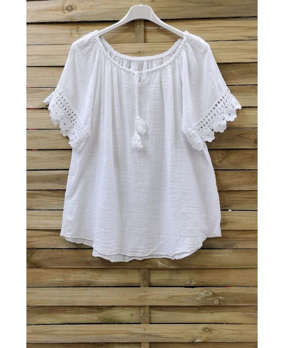 LACE TOP 0800 WHITE