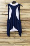 TOP 2 PEZZI + COLLANA 0808 BLU NAVY