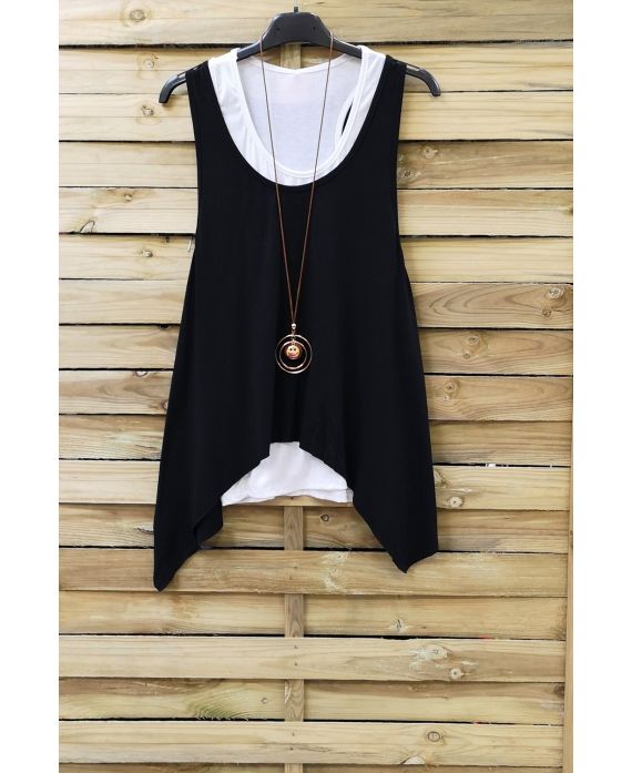 TOP 2 PIECES + COLLIER 0808 NOIR