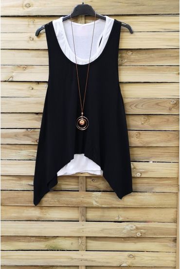 TOP 2 PIECES + COLLIER 0808 NOIR