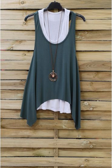 TOP 2 PIECES + COLLIER 0808 VERT MILITAIRE