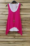 TOP 2 PEZZI + COLLANA 0808 FUSHIA