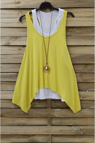 TOP 2 PEZZI + COLLANA 0808 GIALLO