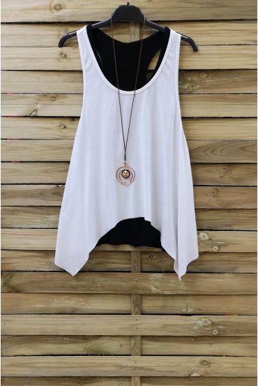 TOP 2 PEZZI + COLLANA 0808 BIANCO