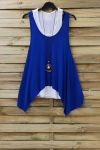 TOP 2 PIECES + COLLIER 0808 BLEU ROYAL