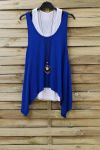 TOP 2 PEZZI + COLLANA 0808 BLU ROYAL