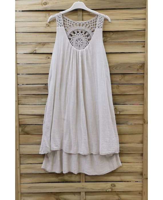 DRESS BACK EMBROIDERY 0762 BEIGE