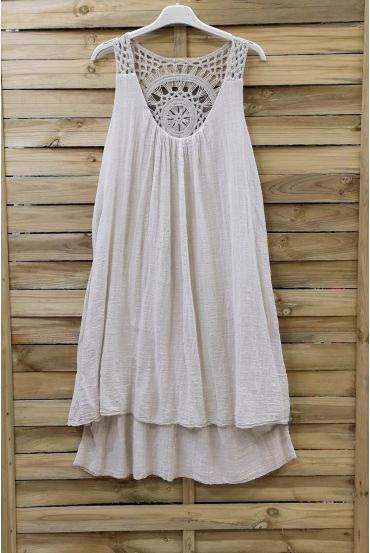 DRESS BACK EMBROIDERY 0762 BEIGE