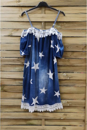 DRESS HAS SHOULDER STRAPS 0791 BLUE