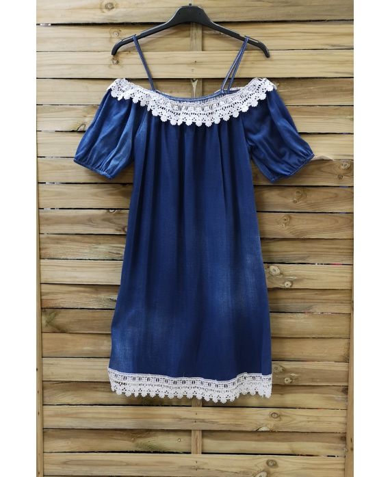 DRESS HAS SHOULDER STRAPS 0791 DARK BLUE