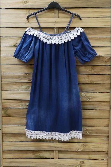 ROBE A BRETELLES 0791 BLEU FONCE