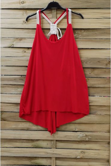 TOP CON BRETELLE 0803 ROSSO