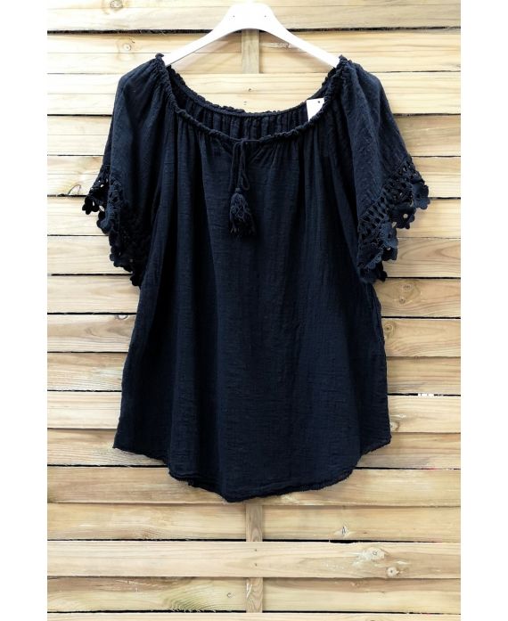 LACE TOP 0800 BLACK