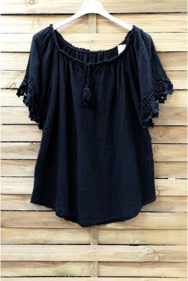 LACE TOP 0800 BLACK