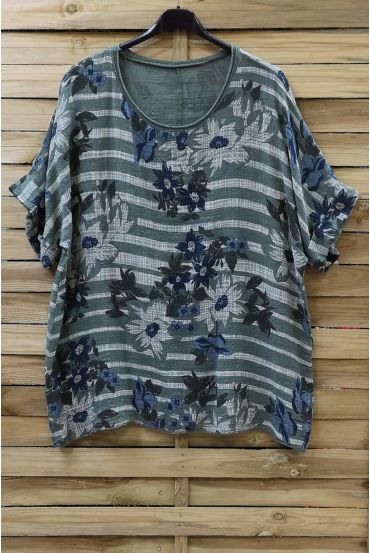 LARGE SIZE TUNIC PRINTED 0761 KHAKI