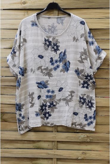 LARGE SIZE TUNIC PRINTED 0761 BEIGE