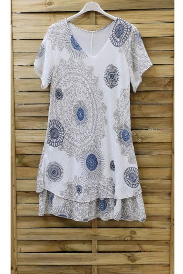 LARGE SIZE DRESS PRINTED 0802 WHITE