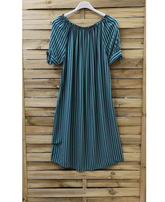 DRESS RAYEE NECKLINE ON SHOULDERS 0810 GREEN