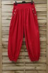 GRANDE TAILLE PANTALON 2 POCHES BOUTONS 0815 ROUGE