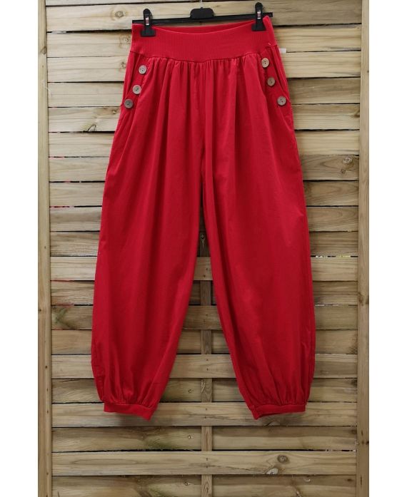 GRANDE TAILLE PANTALON 2 POCHES BOUTONS 0815 ROUGE