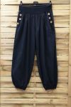 HIGH WAIST PANTS 2 POCKETS BUTTONS 0815 BLACK