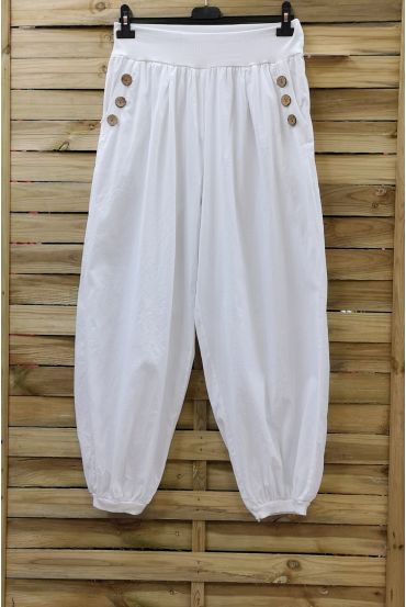 HIGH WAIST PANTS 2 POCKETS BUTTONS 0815 WHITE