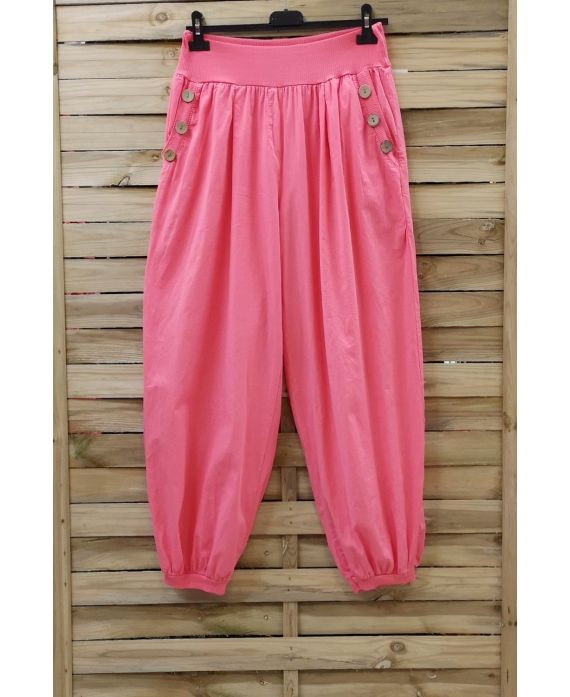 GRANDE TAILLE PANTALON 2 POCHES BOUTONS 0815 CORAIL