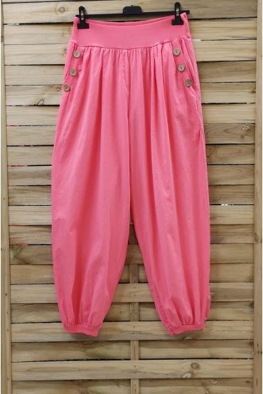 GRANDE TAILLE PANTALON 2 POCHES BOUTONS 0815 CORAIL