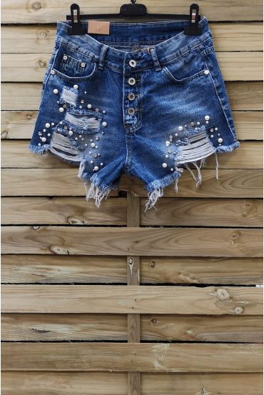 SHORTS JEANS PERLEN x 3 0089 BLAU