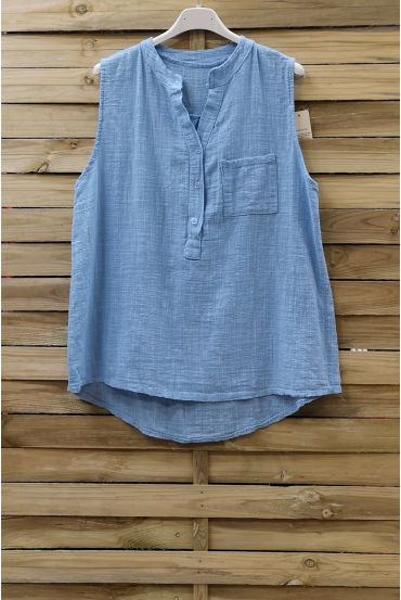 TOP-0813 LEINEN BLAU