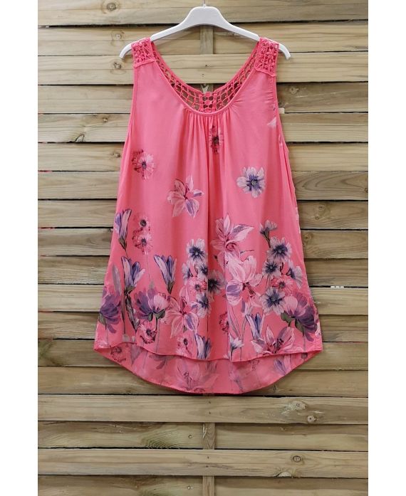 TOP PRINTS LACE 0822 CORAL